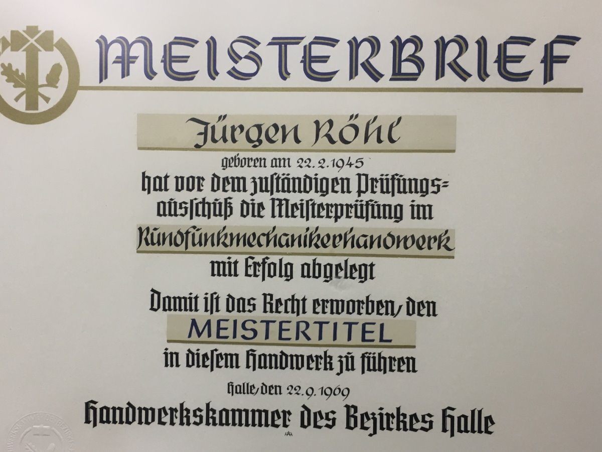 RFT-Meister Jürgen Röhl bei der Arbeit 1977